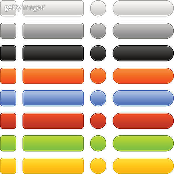 Blank web internet button square rectangle circle rounded icon shape ...