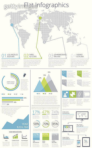 Big set of flat infographic elements vector illustration (478291685 ...