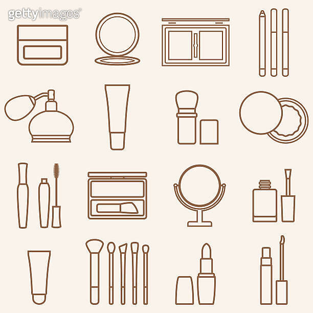 Set of silhouette beauty and cosmetics icons (512100117) - 게티이미지뱅크