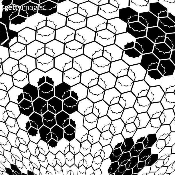 abstract black and white hexagon pattern background (476944063) - 게티이미지뱅크