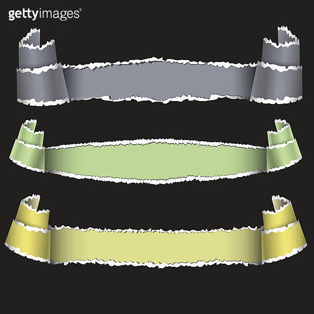 Three torn paper banners (480244877) - 게티이미지뱅크