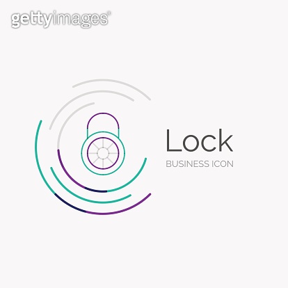 Thin line neat design logo, lock concept (523113611) - 게티이미지뱅크