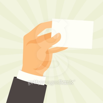 Hand holding business card in flat design style. (469802337) 일러스트, 무료 ...