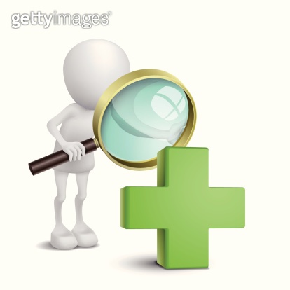 3d person watching a green cross 3D사람은 초록색 십자가를 보는 것입니다. 십자가모양 보고있는 녹색 3D