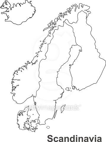 Scandinavia map in white background, scandinavia map vector, map vector ...