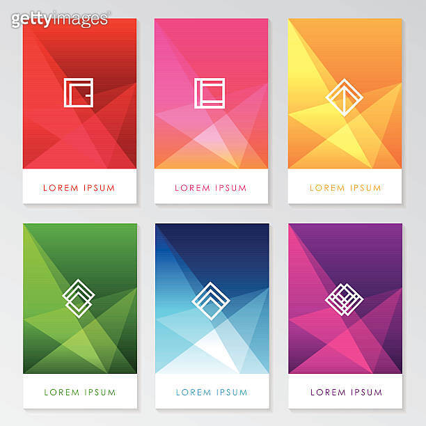 abstract colorful user interface template set collection labels with ...