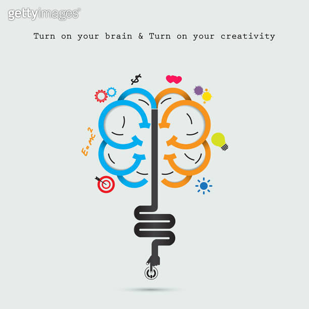 Creative brain abstract vector logo design template. (466610088) 일러스트 ...