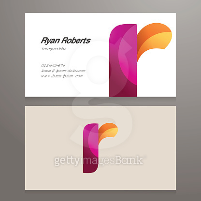 Modern letter r twisted Business card template (498908188) - 게티이미지뱅크
