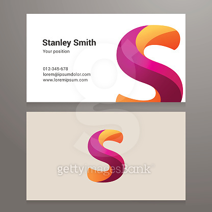 Modern letter s twisted Business card template (498908264) - 게티이미지뱅크