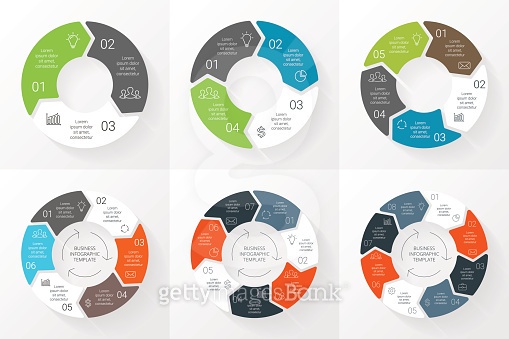 Vector circle arrows infographics set. Template for cycle diagram ...