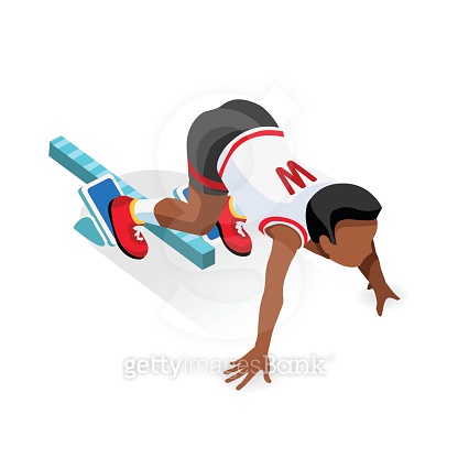 Running Starting Line Kids Sports Isometric Vector Image (543815232 ...