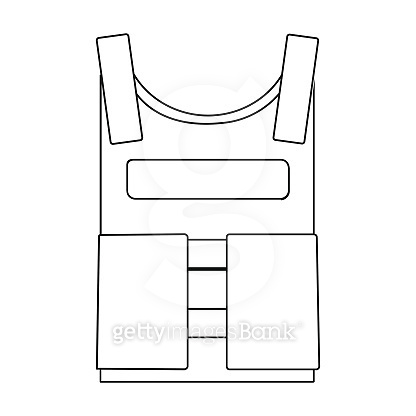 Army bulletproof vest icon in outline style isolated on white ...