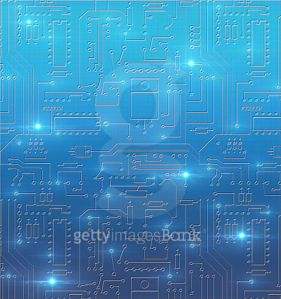 Technological abstract background with blue circuit board texture ...