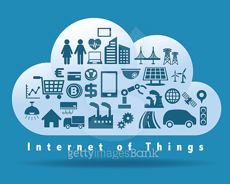 Internet of Things and cloud computing concept, vector illustration ...