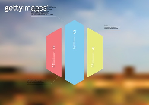 Illustration infographic template with hexagon vertically divided to ...