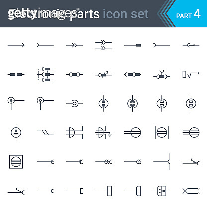 Electric and electronic circuit diagram symbols set of electrical ...