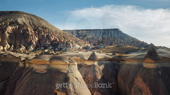 Mushroom shaped fairy chimneys rock formation in Pasabag valley ...