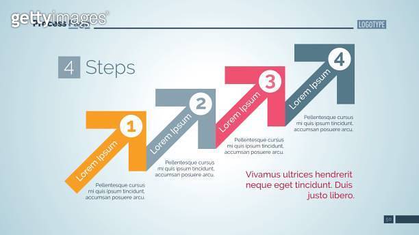 Four step process chart slide (692266290) - 게티이미지뱅크