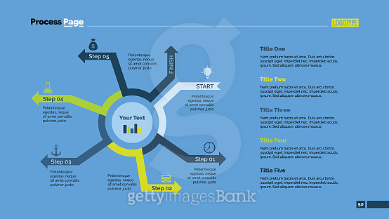 Five Steps Arrows Cycle Slide Template (639349354) - 게티이미지뱅크