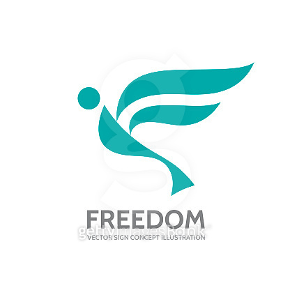 Freedom - vector logo template concept illustration. Abstract human ...