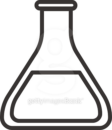 Flask linear icon. Thin line illustration. Vector isolated outline ...