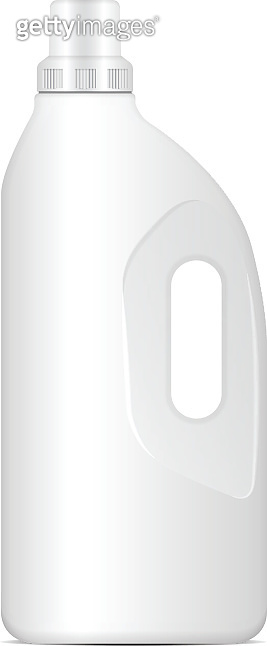Laundry detergent white plastic bottle, vector realistic packaging ...