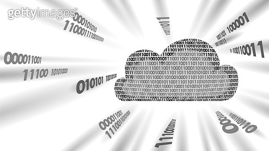 Cloud computing online storage binary code numbers. Big data ...