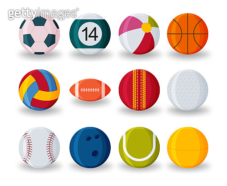Realistic sport balls set isolated on white background (1003626894 ...