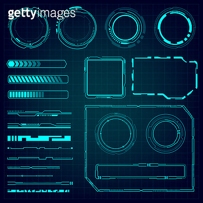 UI hud infographic interface web elements. Futuristic space thin HUD ...