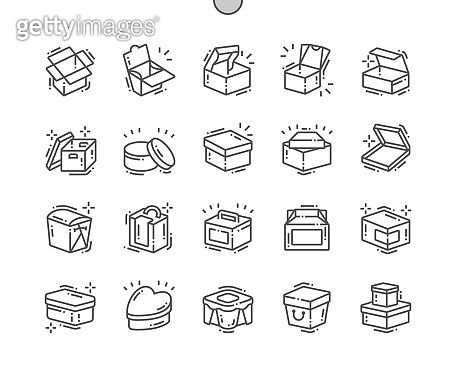Box Well-crafted Pixel Perfect Vector Thin Line Icons 30 2x Grid for ...