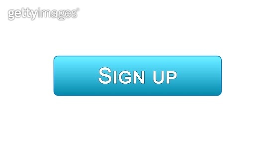Sign up web interface button blue color, program authorization ...