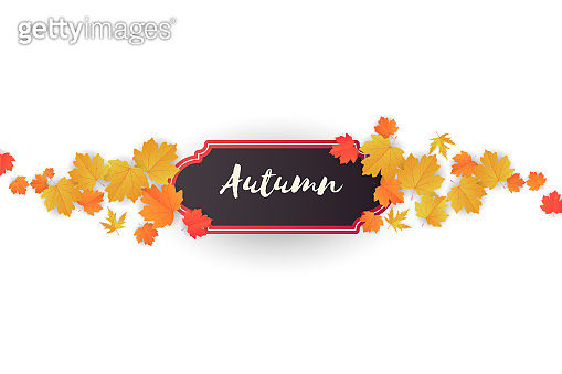 Autumn Abstract Frame Layout Decorate With Leaves For Shopping