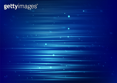 Abstract blue background with light dot particles and lines effect ...