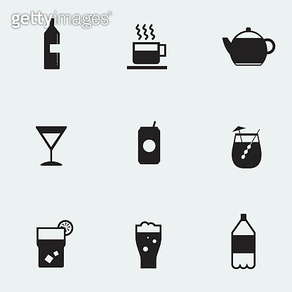 Refreshing drinks icons collection illustration (1001327488) 일러스트, 무료 ...