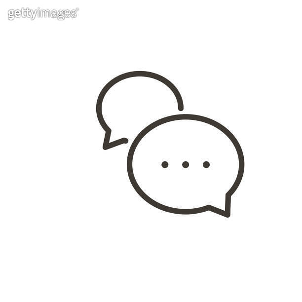 Speech bubble interaction icon. Vector thin line simple illustration of ...
