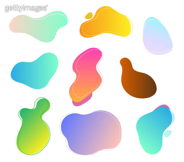 Abstract liquid vector shapes collection, modern colorful gradient ...