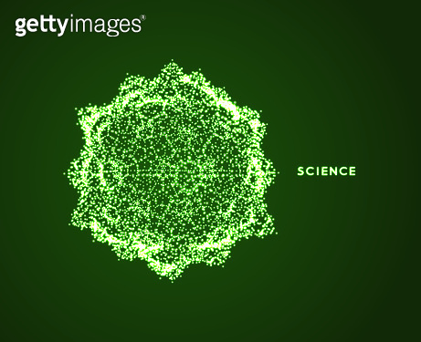 Sphere. Object with dots. Molecular grid. 3d technology style with ...