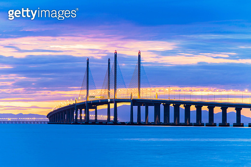 2nd Penang Bridge view during dawn in George Town, Penang, Malaysia ...