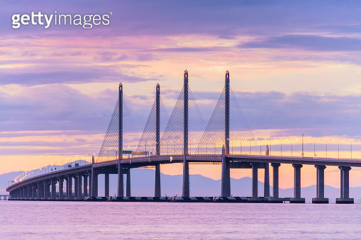 2nd Penang Bridge view during dawn in George Town, Penang, Malaysia ...