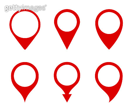 Pin map marker pointer icons set, GPS location flat symbol – stock ...