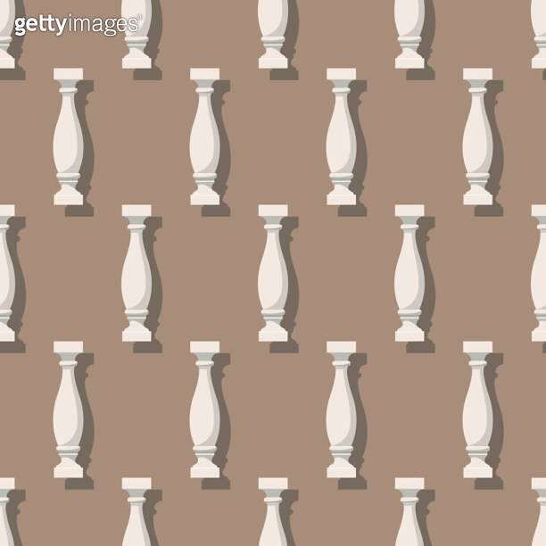 Seamless pattern with balusters. Architectural details or a pieces of ...