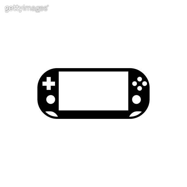Black Handheld game console symbol for banner, general design print and ...