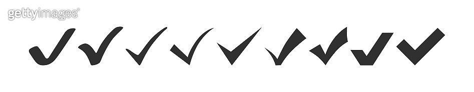 check mark collection. check mark black vector icons, isolated on white ...