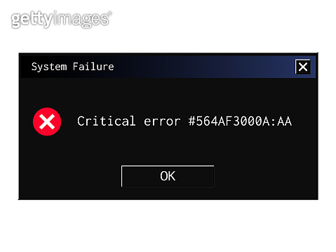 Retro ui error message window. Night mode theme. (1174862156) - 게티이미지뱅크