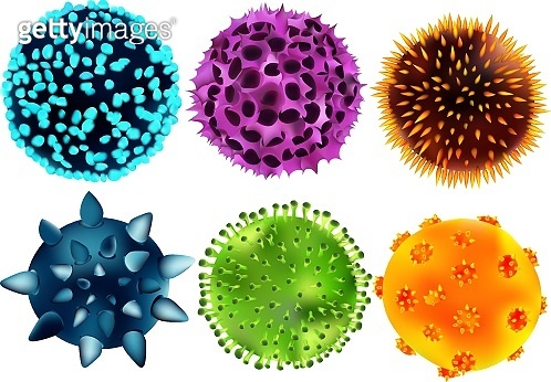Isolated realistic vector set of viruses and bacteria. Viruses and ...