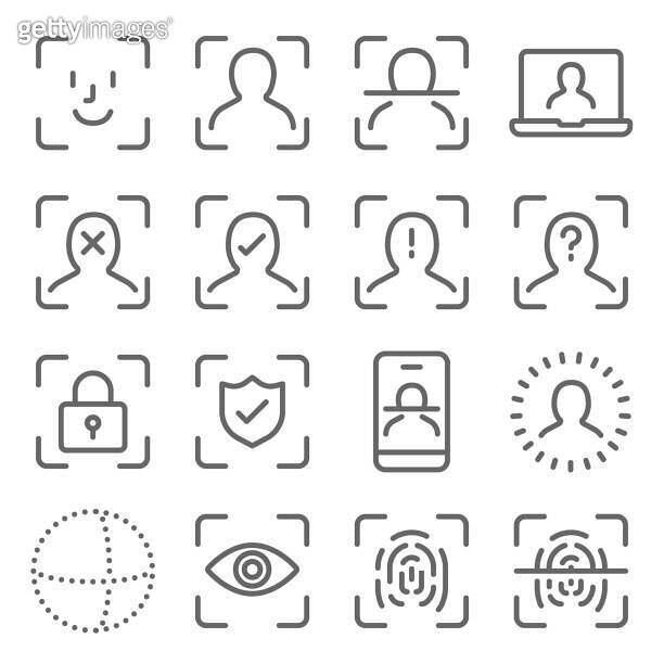 Face Scan Security icons set vector illustration. Contains such icon as ...