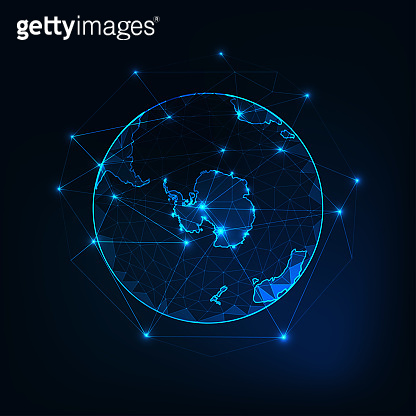 Antarctica on Planet Earth view from space with continents outlines ...