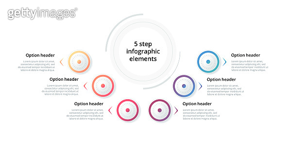 Business process chart infographic with 6 step circles. Circular ...