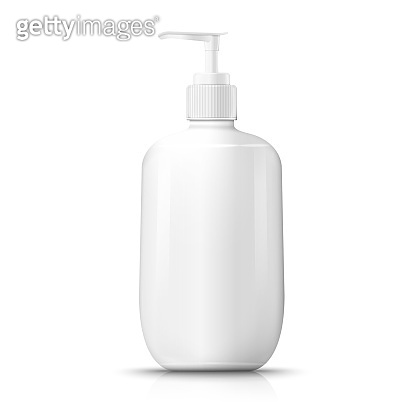 Vector 3d realistic white plastic bottle with pump (1166186518) - 게티이미지뱅크