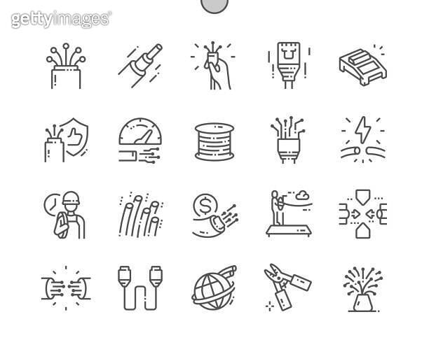 Optical fiber Well-crafted Pixel Perfect Vector Thin Line Icons 30 2x ...
